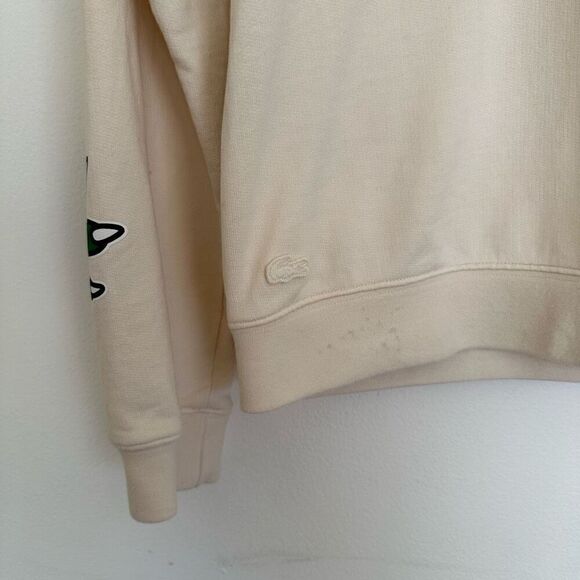Lacoste Boy's Cream Holiday Badge Crewneck Sweatshirt - Picture 4 of 11